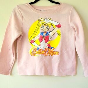 Pink Cropped Sailor Moon Sweatshirt L